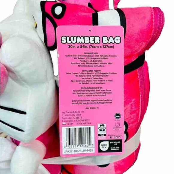 Hello Kitty Sanrio Slumber Bag & Character Plush Pillow Pal NEW - Picture 6 of 6